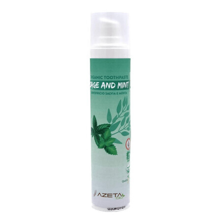 Dentifrice bio pour adultes à la sauge et à la menthe, 50 ml, Azeta Bio