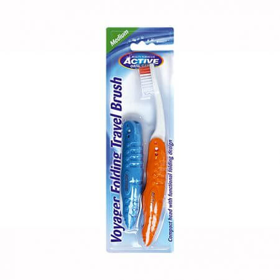 Brosse à dents pliante Medium, 2 pièces, Beauty Formulas