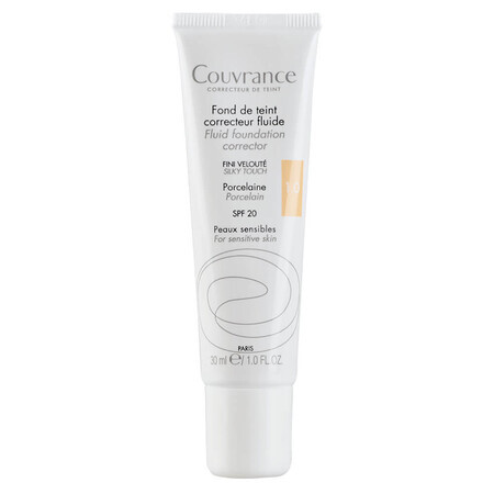 Fond de teint fluide Correcteur SPF 20 Couvrance, Porcelaine 1.0, 30 ml, Avène