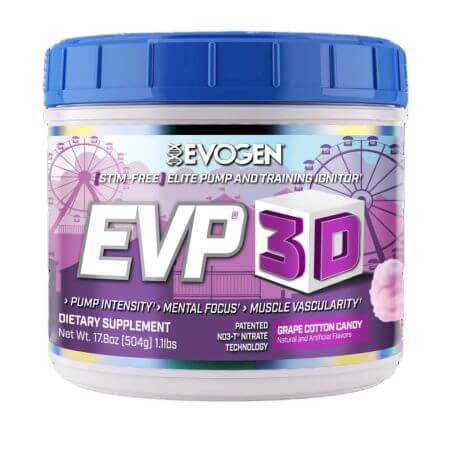 EVP-3D Druif Suikerspin Pre-Workout Formule, 504g, Evogen