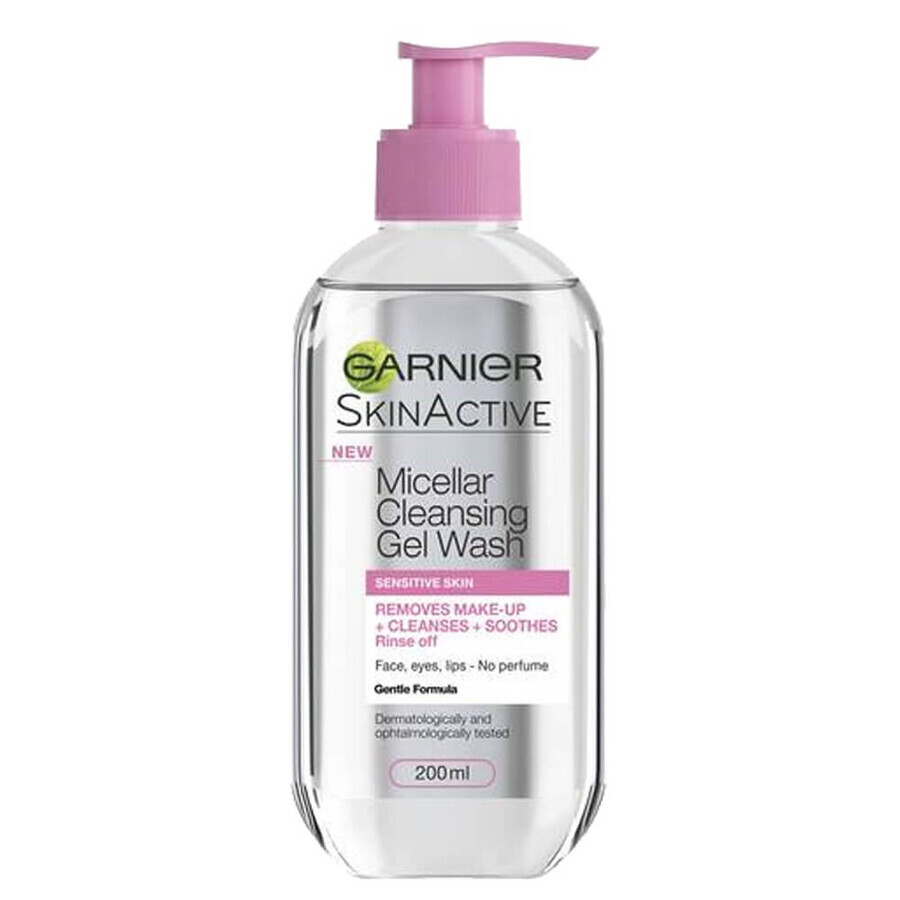 Gel nettoyant micellaire Skin Active pour peau sensible, 200 ml, Garnier