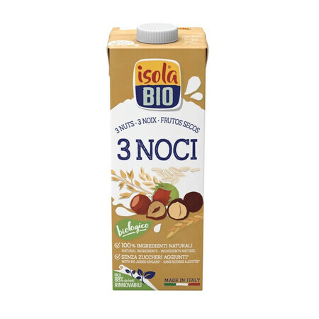 Biologische plantaardige drank van hazelnoten, amandelen, macadamianoten, 1l, Isola Bio