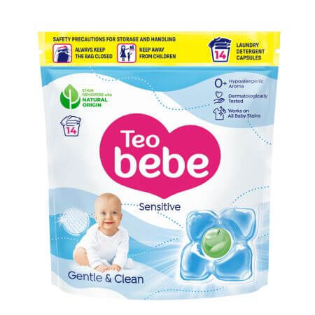 Detergent capsule pentru rufe Gentle & Clean Sensitive, 26 capsule, Teo Bebe