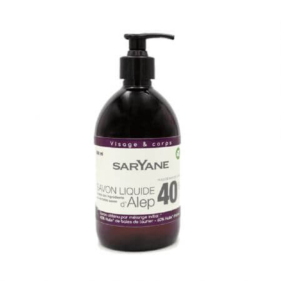 Savon liquide d'Alep au laurier 40%, 500 ml, Saryane