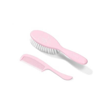 Brosse à cheveux super douce, rose, +0 mois, Babyono