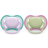 Philips Avent Ultra Luchtfopspenen, 0-6 maanden, 2 stuks, Paars en Groen, SCF085/24, Philips