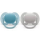 Succhietti Philips Avent Ultra Soft, 6-18 mesi, 2 pezzi, Blu e Grigio, SCF091/17, Philips