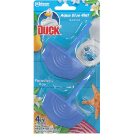 Duck 4 in 1 Aqua Blue Paradise Bay Toilettenerfrischer, 2 Stück