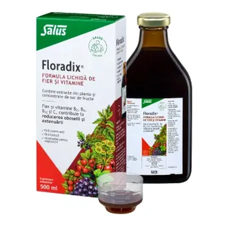 Floradix vloeibare ijzer- en vitamineformule, 500 ml, Salus