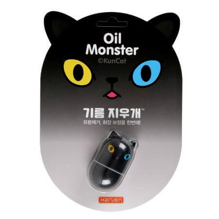 Oil Monster Matzwart anti talg vulkanische steen gezicht massager, 1 stuk, Haruen