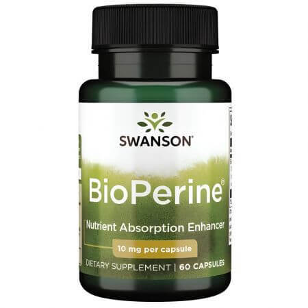 BioPerine Black Pepper Extract, 10 mg, 60 capsules, Swanson