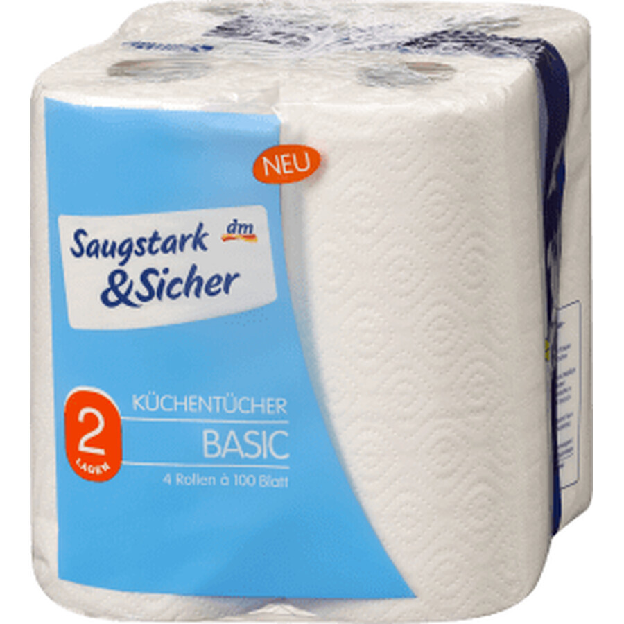 Saugstark &amp; Sicher Keukendoek 2 lagen, 4 stuks