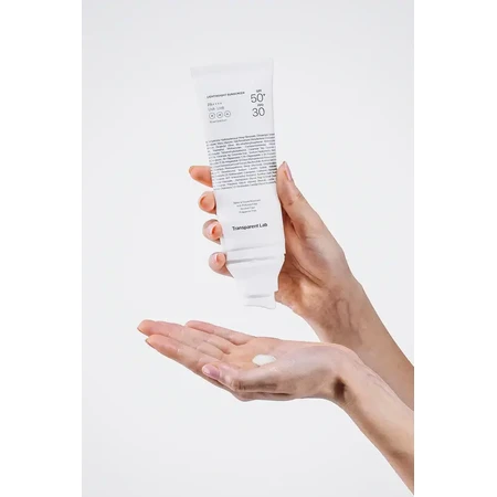 Crema facial con SPF50+ resistente al agua, 100 ml, Transparent Lab