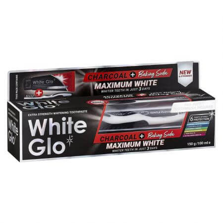 Dentifrice au charbon de bois et au bicarbonate de soude Maximum White, 100 ml, White Glo