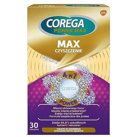 Corega Max Clean x 30 tablete efervescente, Gsk