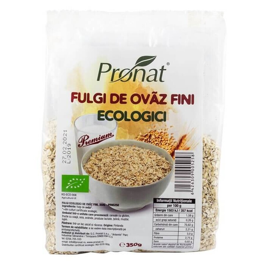 Fiocchi d'avena fini biologici, 350 g, Pronat