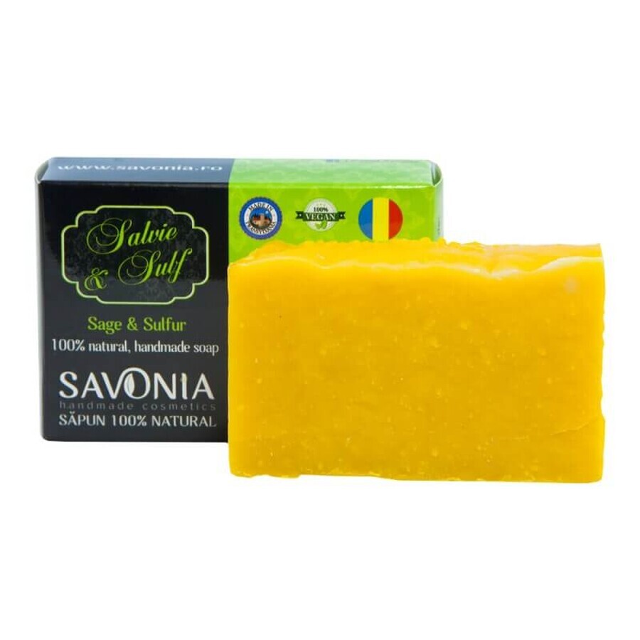 Natürliche Salbei-Schwefel-Seife, 90g, Savonia