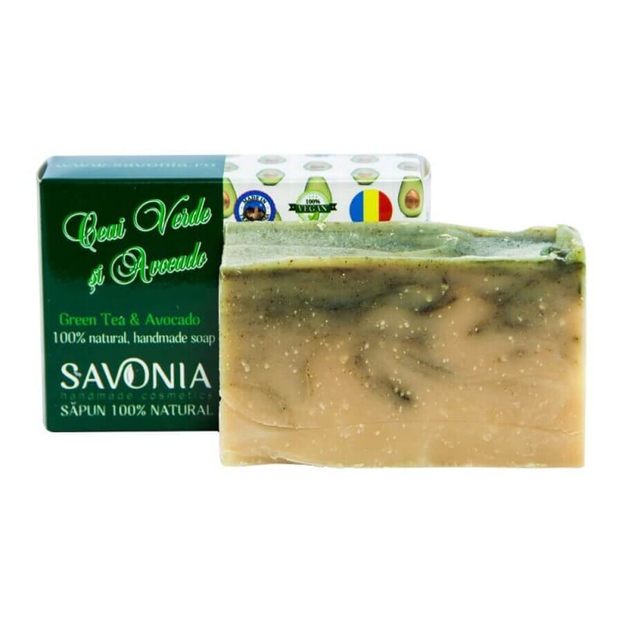 Savon naturel Thé vert et avocat, 90g, Savonia