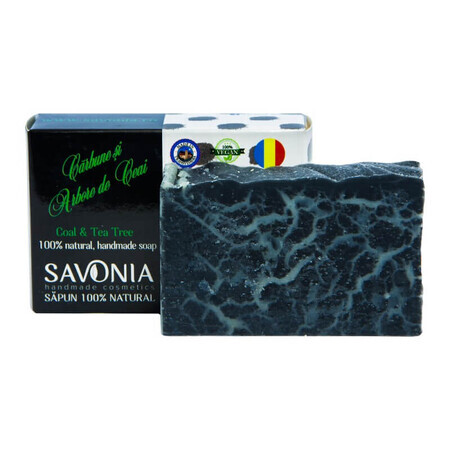 Sapone Naturale al Carbone e Tea Tree, 90g, Savonia