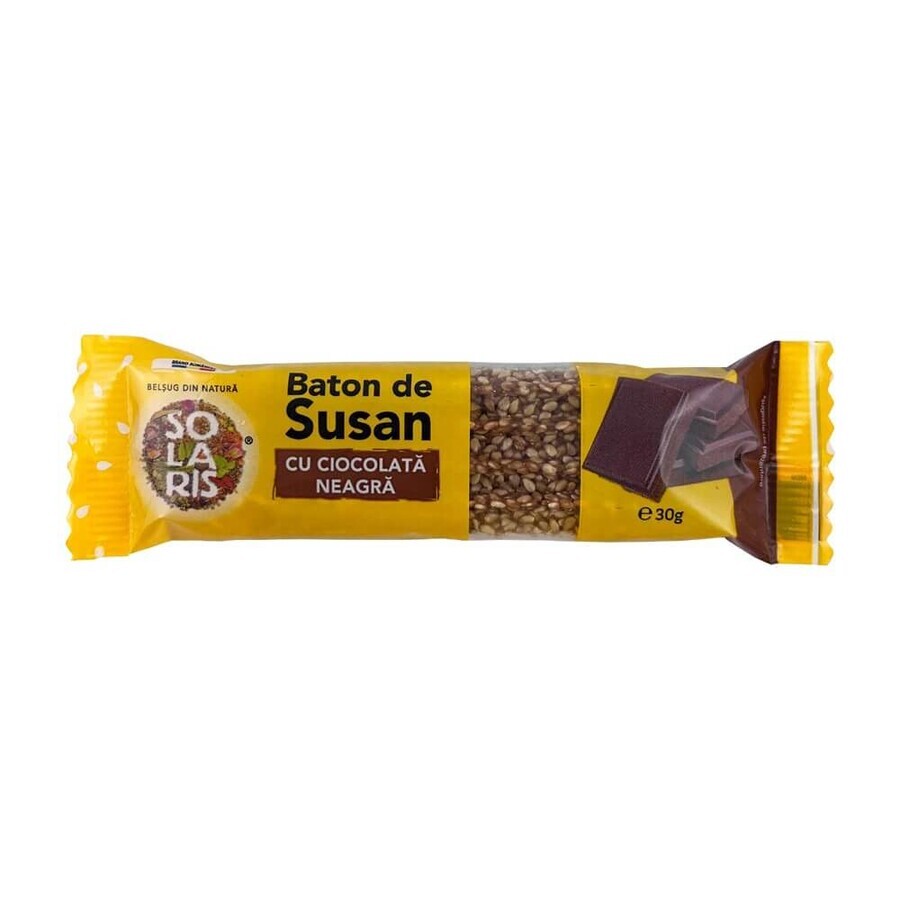 Barre de chocolat noir au sésame, 30 g, Solaris