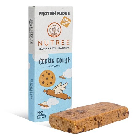 Protein bar raw vegan Protein Fudge, Cookie Dough, 60 g, Nutree