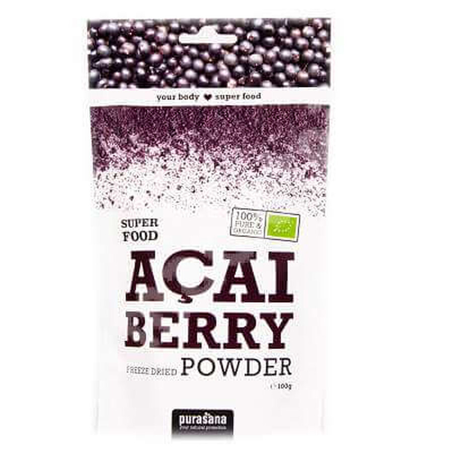 Acai powder 100% organic, 100 g, Purasana