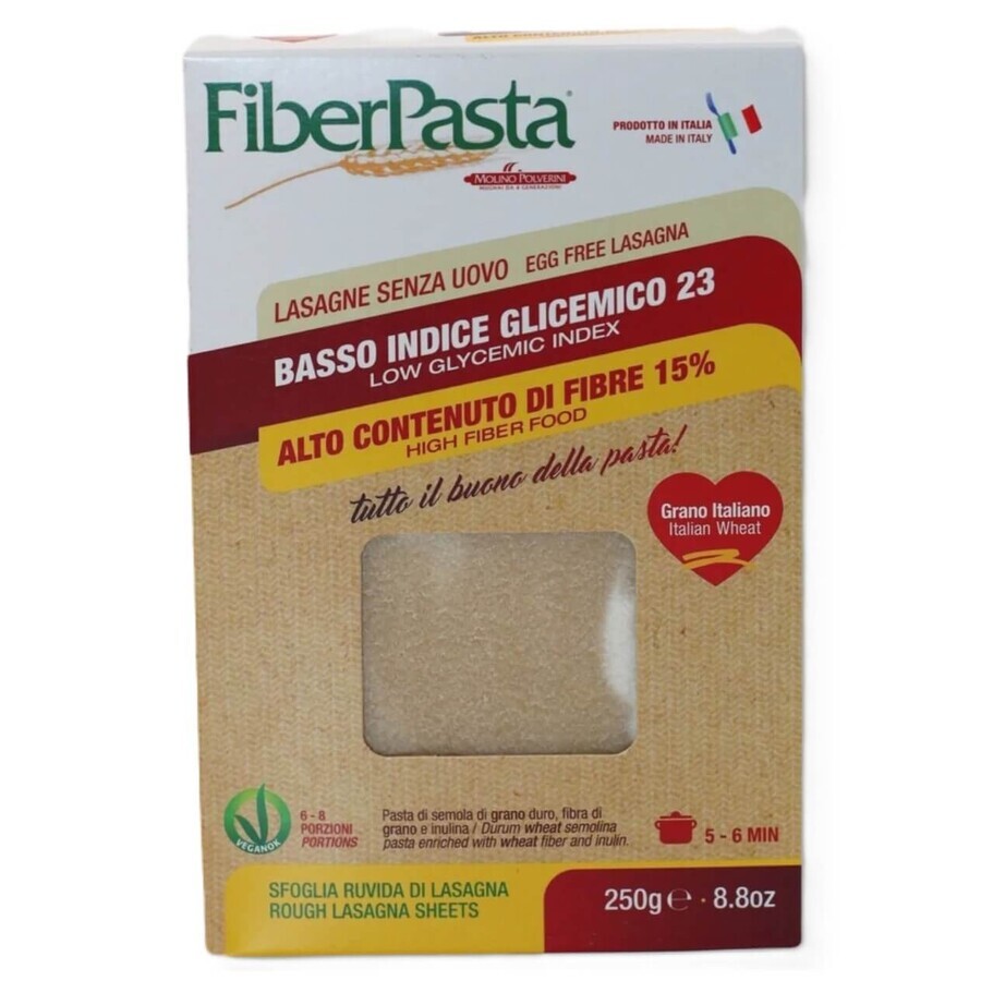 Feuilles de lasagnes sans oeufs, 250 g, Fiber Pasta