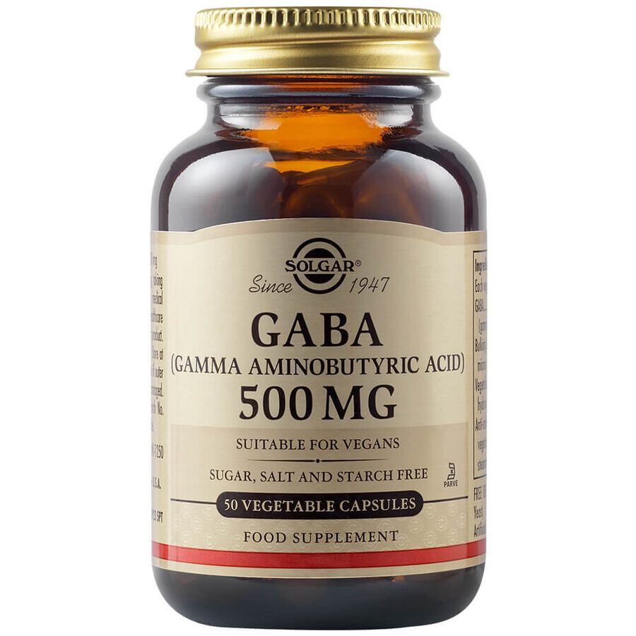 Gaba 500 mg, 50 capsules, Solgar