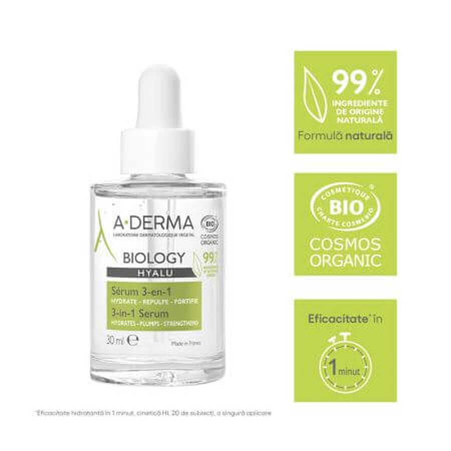 A-Derma Biologie Hyalu Feuchtigkeits-Serum 3 in 1, 30 ml