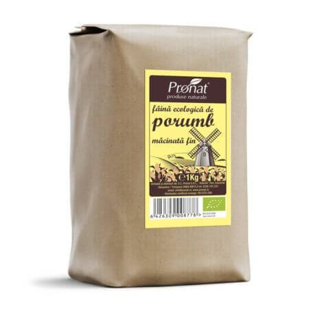 Organic finely ground maize flour, 1 kg, Pronat