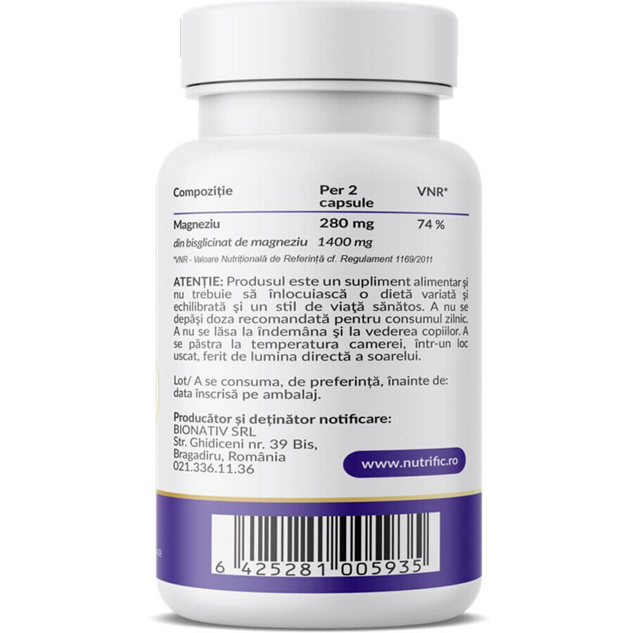 Magnesiumglycinaat Optim, 60 capsules, Nutrific