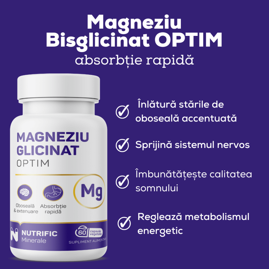 Magnesiumglycinaat Optim, 60 capsules, Nutrific