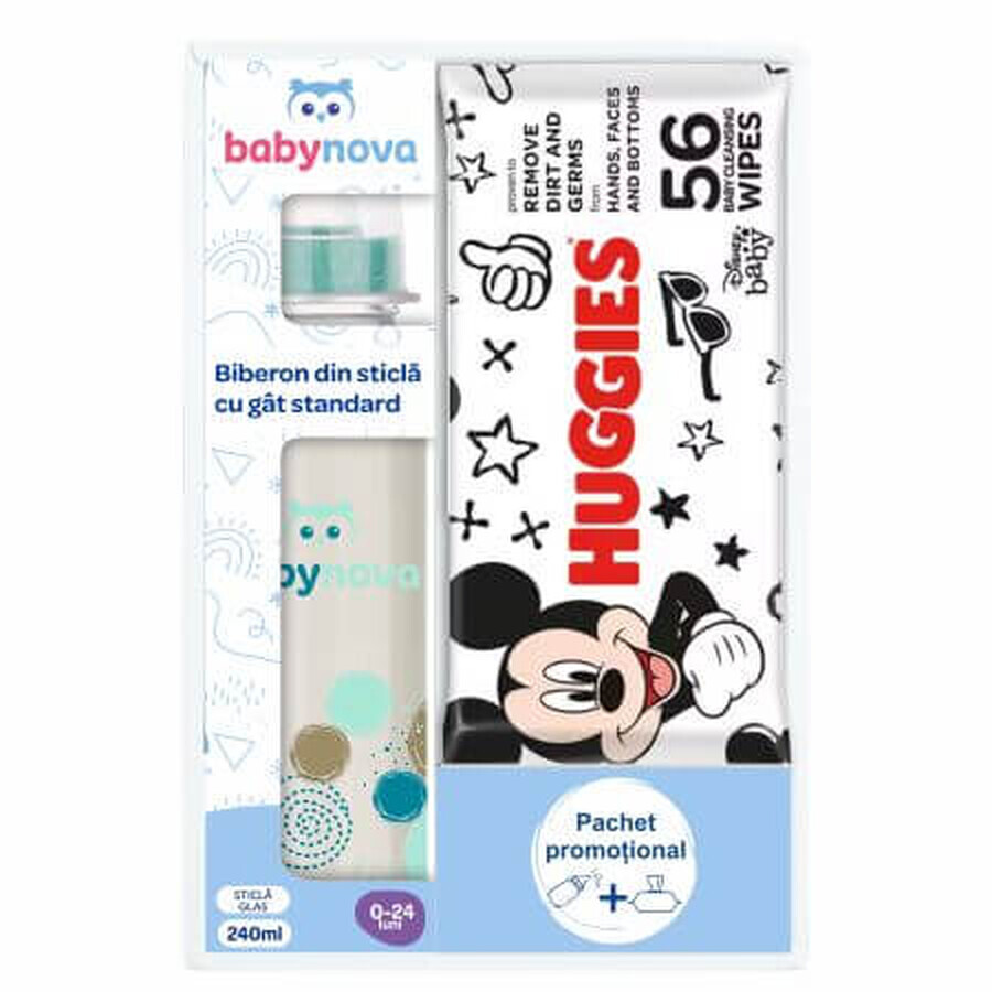 Pack biberon + Huggies Disney Wet Wipes, Baby Nova