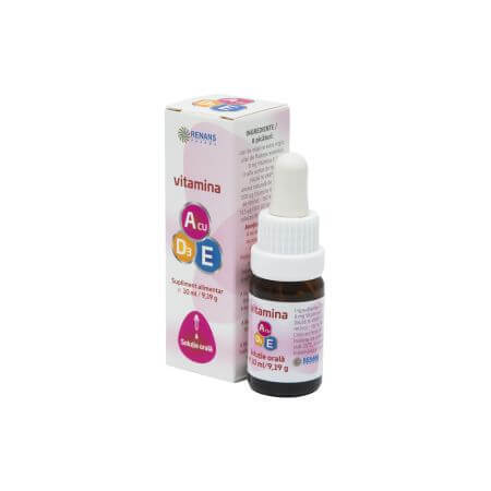 Vitamine A avec vitamine E et D3, solution orale, 10 ml, Renans