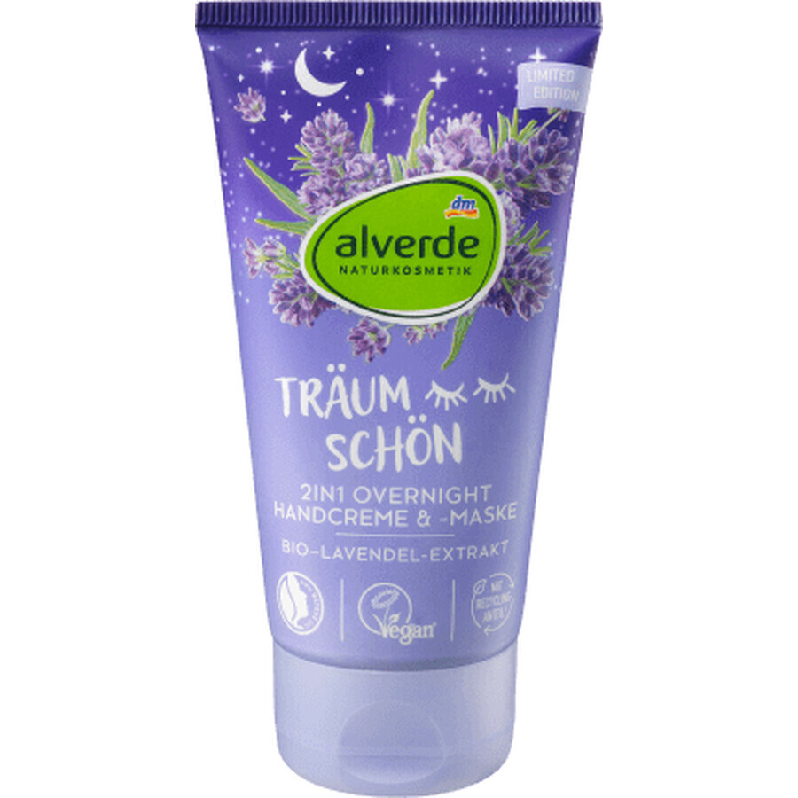 Alverde Naturkosmetik Handmasker en crème 2in1 lavendel, 75 ml