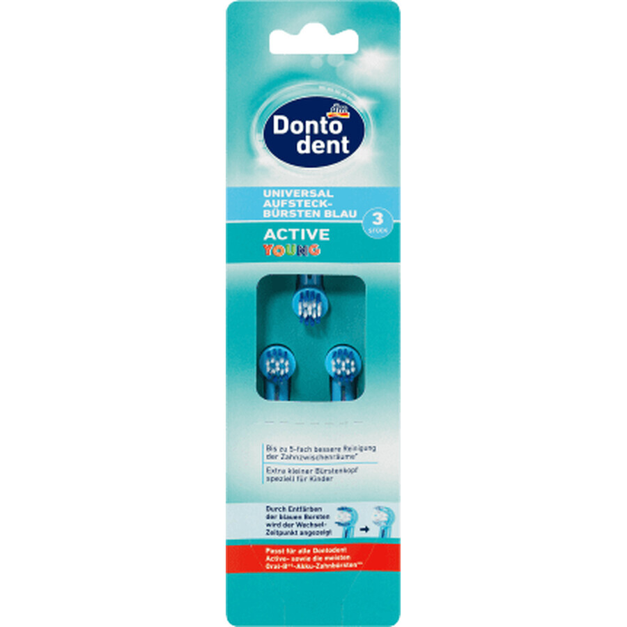 Dontodent Active Young Blue riserva di pennelli, 3 pz