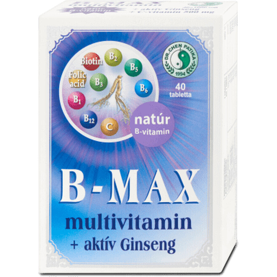 Dr. Chen B-max multivitaminico+ginseng attivo 1000 mg, 40 compresse