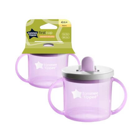 Becher Basics Erste Tasse, +4 Monate, 190ml, Lila, Tommee Tippee