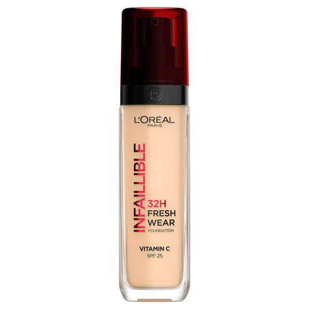 Fondotinta resistente al trasferimento Infaillible 32H Fresh Wear 100 Fair-Light, 30 ml, L&#39;Oreal