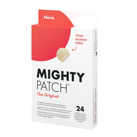 Mighty Patch Originele Hydrocolloïdale Acne Patches, 24 stuks, Hero