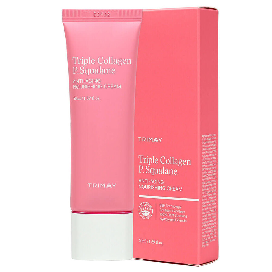 Triple Collageen P.Squalane Anti-Aging Voedende Crème voor Gezicht, Trimay, 50 ml, Biocart