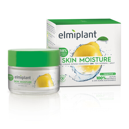 Gel crema da giorno intensamente idratante per pelli normali e miste Skin Moisture, 50 ml, Elmiplant