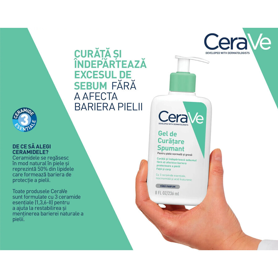 CeraVe Schiuma Detergente, Da normale a grassa, 473 ml 