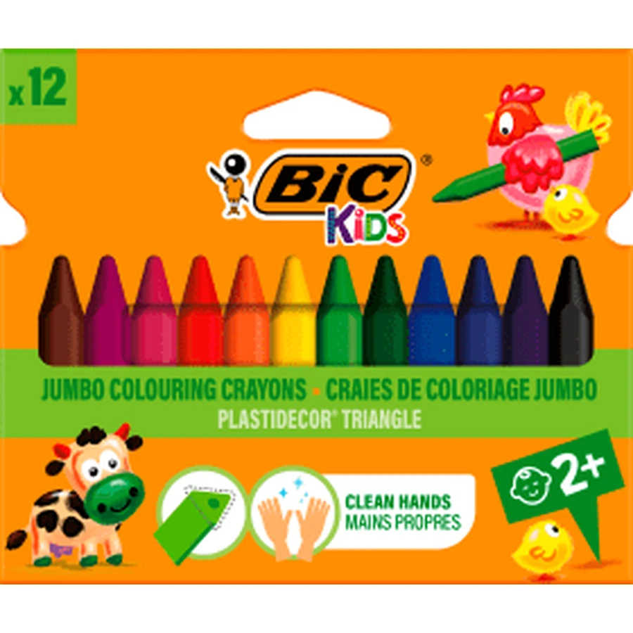 Lápices de cera triangulares BIC, 12 unidades