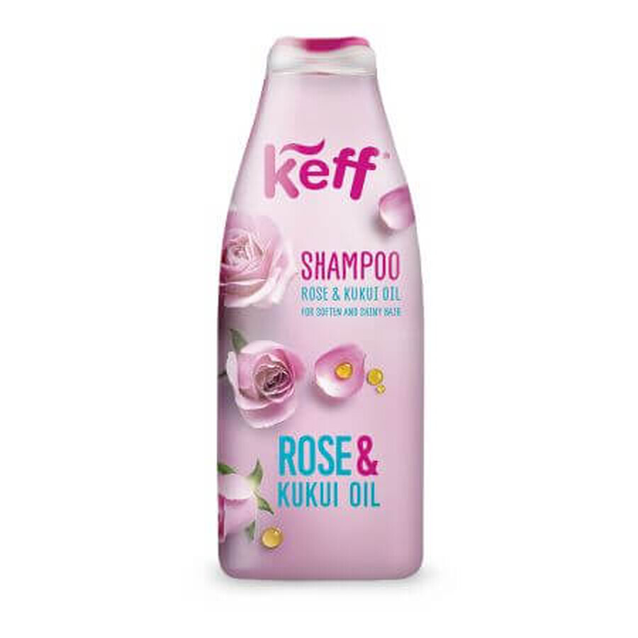 Champú hidratante, 500 ml, Aceite de Rosa Mosqueta y Aceite de Kukui, Keff