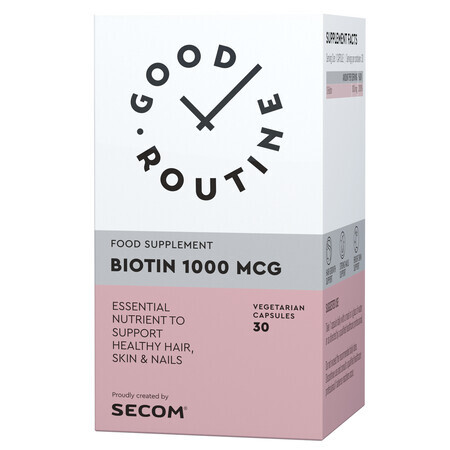 Biotine 1000 mcg Good Routine, 30 plantaardige capsules, Secom
