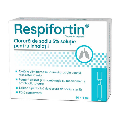 Natriumchloride 3% oplossing voor inhalatie Respifortin, 60 ampullen x 4 ml, Penta Arzneimittel