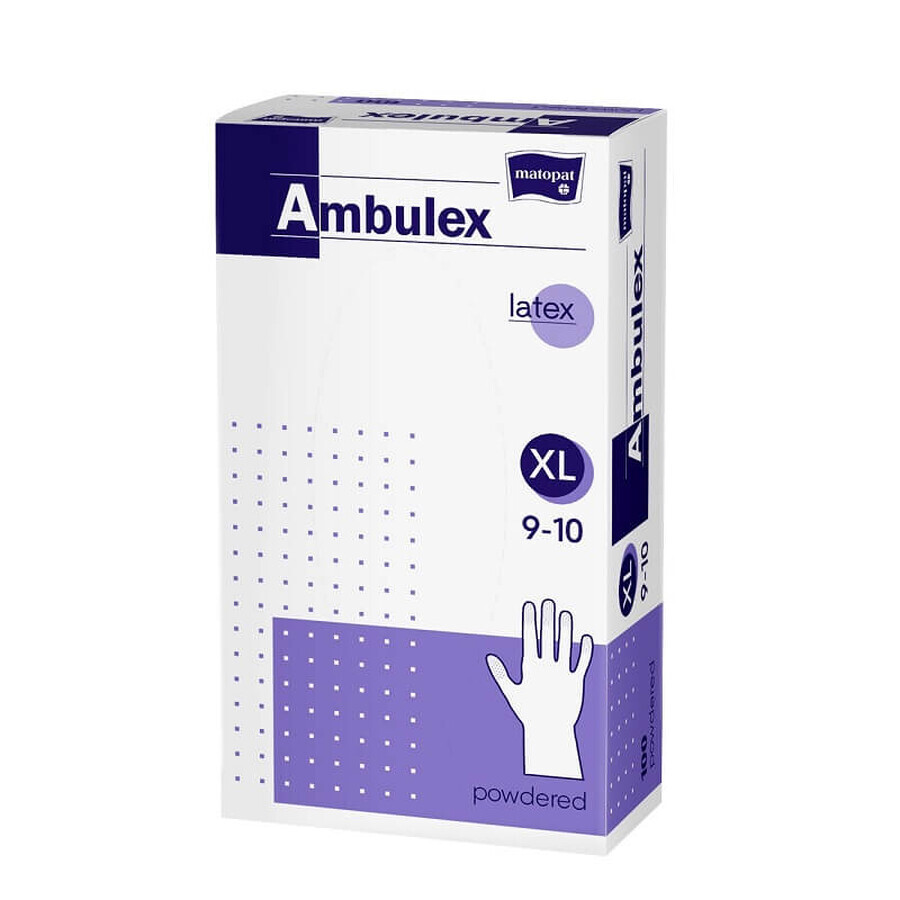 Manusi examinare latex pudrate Extra Large, 100 bucati, Ambulex