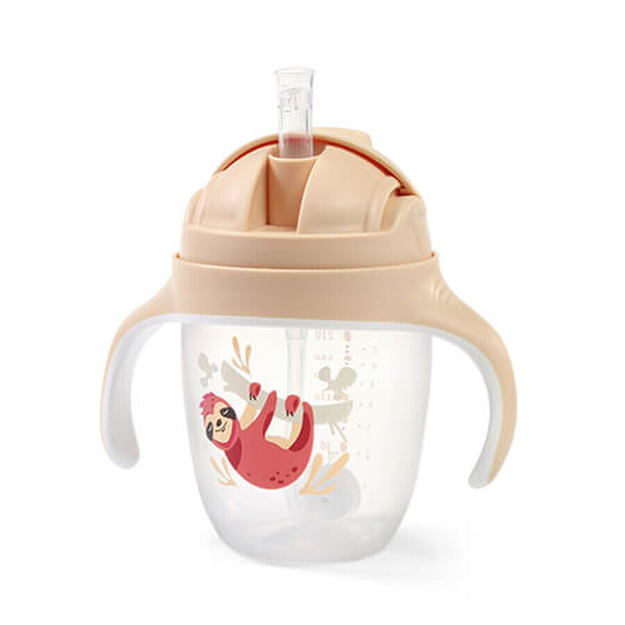 Tasse à paille pour bébé, 6+ mois, Beige, Babyono