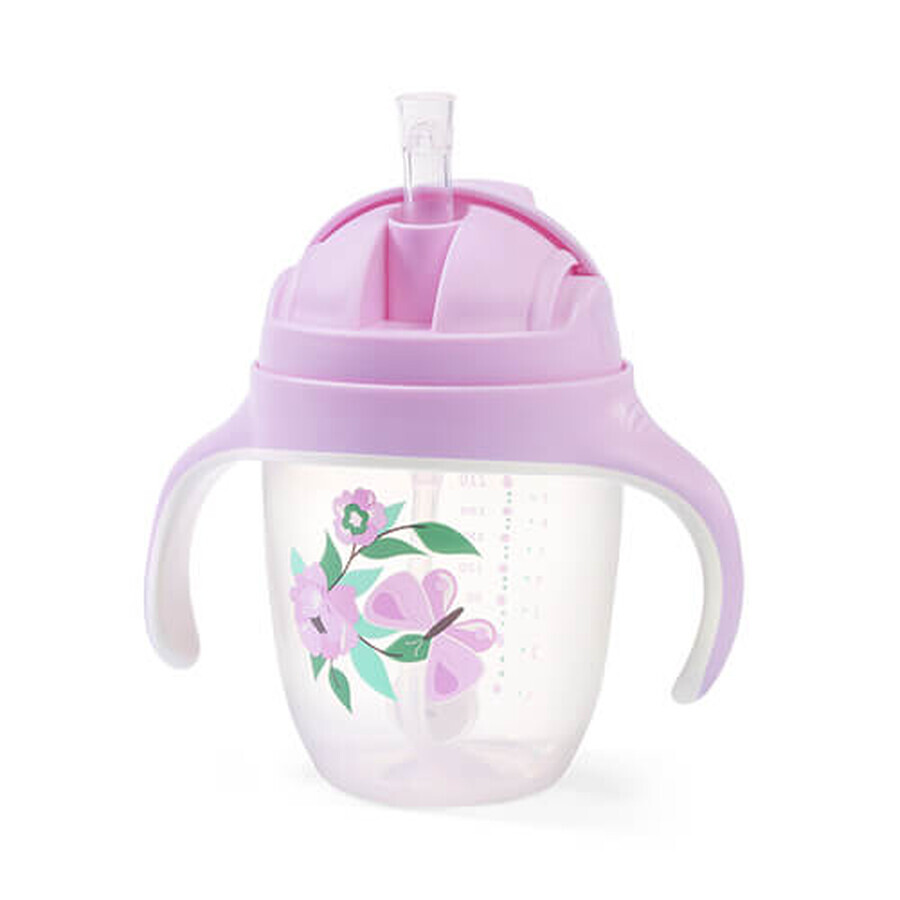 Tasse à paille pour bébé, 6+ mois, violet, Babyono